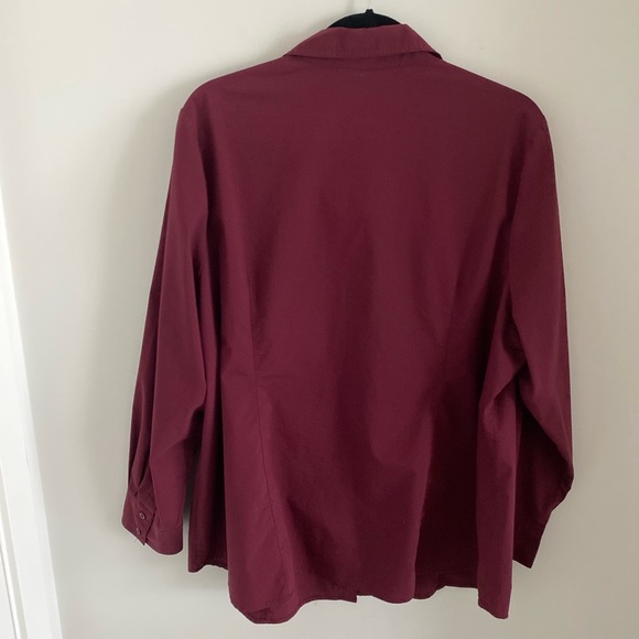 Penningtons Women’s Long Sleeve Shirt Top Wine Color Cotton Blend Size 2X EUC - Picture 2 of 7